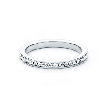 Eternity Stackable Ring Petite Round Clear Crystals 5 Sizes Rhodium Plated