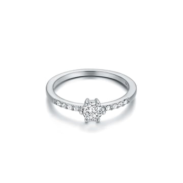 Vittore Attract Ring with Clear Swarovski Crystals Rhodium Plated