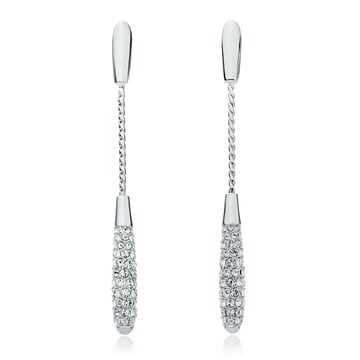Alicia Drop Earrings with Swarovski Crystal Rhodium Plated Dangle Hang Bridal Wedding