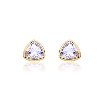 Brief Triangle Stud Earrings with Clear Swarovski Crystals Gold Plated