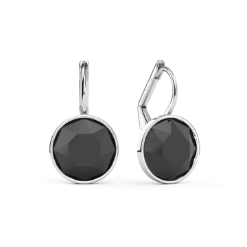 Bella Earrings with 4 Carat Jet Crystals Rhodium Plated