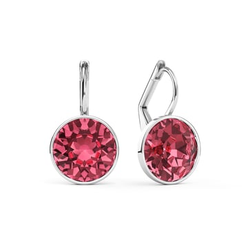 Bella Earrings with 4 Carat Rose Crystals Rhodium Plated