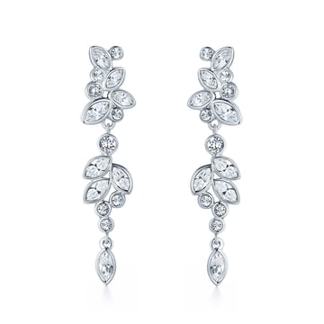Drop Earrings with Clear Swarovski Crystals Rhodium Plated Bride Wedding Bridesmaid