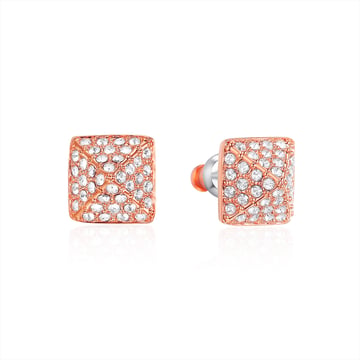 Glance Earrings with Swarovski Crystals Rose Gold Plated Bridal