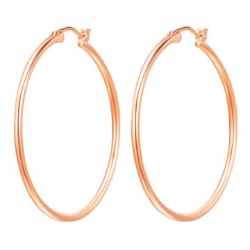 Minimal Mix Carrier Hoop Earrings 39mm Rose Gold Plated