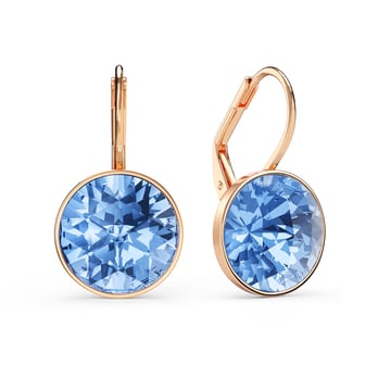 Bella Earrings 6 Carat Drop Earrings Light Sapphire Crystals Rose Gold Plated