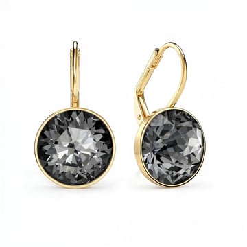 Bella Earrings 6 Carat Drop Earrings Crystal Silver Night Crystals Gold Plated