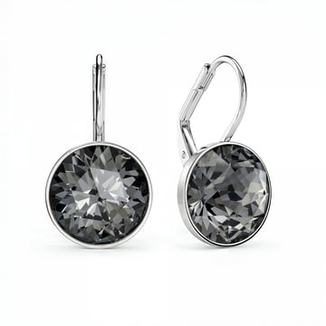 Bella Earrings 6 Carat Drop Earrings Crystal Silver Night Crystals Rhodium Plated