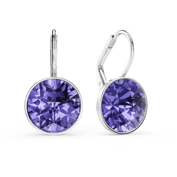 Bella Earrings 6 Carat Drop Earrings Tanzanite Crystals Rhodium Plated