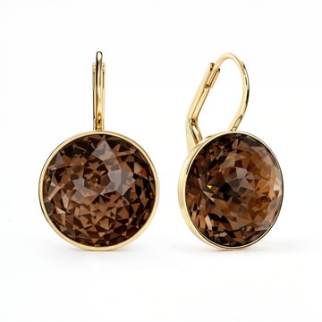 Bella Earrings 10 Carat Drop Earrings Smoky Quartz Crystals Gold Plated