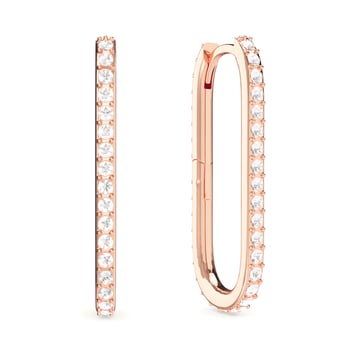 Grand Mix Carrier Earrings 31mm Clear Rose Gold Plated
