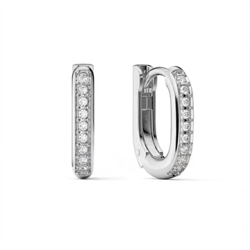 Eternity 12mm Mix Hoop Earrings with Clear Crystals Rhodium Plated