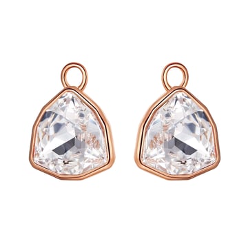 Trillion Statement Mix Hoop Earring Charms made with Clear Swarovski Crystals Rose Gold Plated