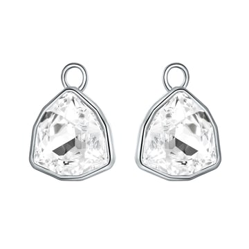 Trillion Statement Mix Hoop Earring Charms made with Clear Swarovski Crystals Rhodium Plated