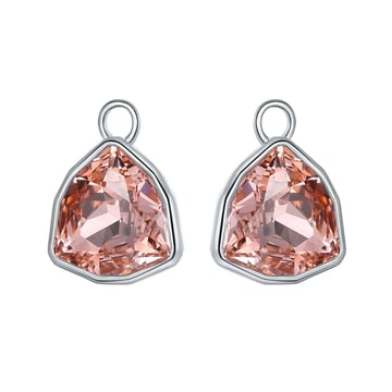 Trillion Statement Mix Hoop Earring Charms made with Vintage Rose Swarovski Crystals Rhodium Plated