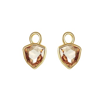 Trillion Mini Mix Charms with Crystal Golden Shadow Swarovski Crystal Gold Plated
