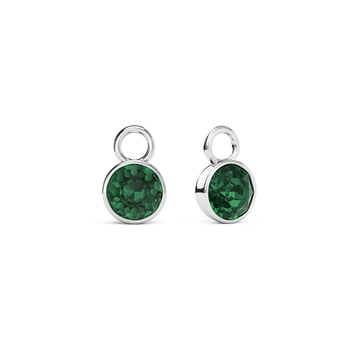 Bella 1 Carat Mix Charms with Emerald Swarovski Crystals Rhodium Plated