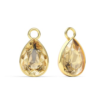 Statement Teardrop Mix Charms with Crystal Golden Shadow Swarovski Crystals Gold Plated