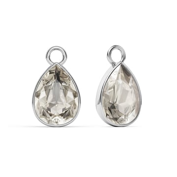 Statement Teardrop Mix Charms with Crystal Silver Shade Swarovski Crystals Rhodium Plated