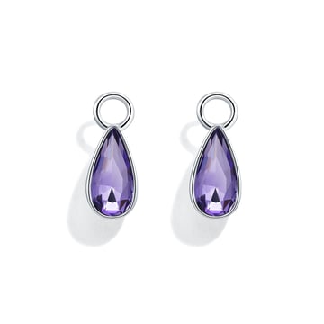 Raindrop Mix Charms with Swarovski Rhodium Plated Tanzanite