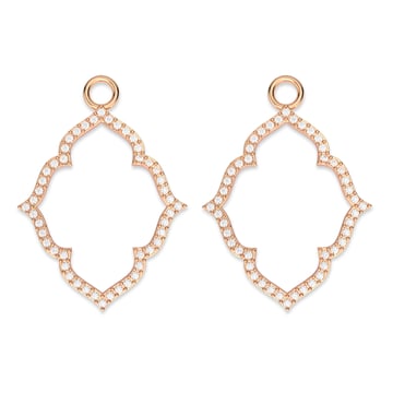 Open Victoria Mix Charms with Clear Swarovski Crystals Rose Gold Plated