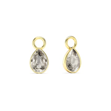 Petite Teardrop Mix Charms with Crystal Silver Shade Crystals Gold Plated