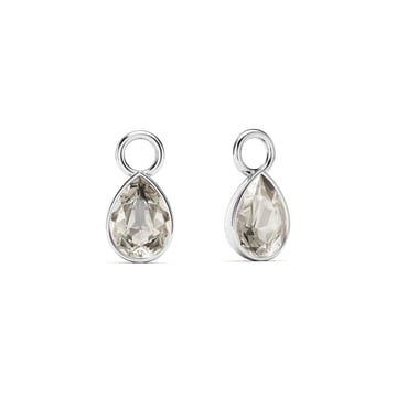Petite Teardrop Mix Charms with Crystal Silver Shade Crystals Rhodium Plated