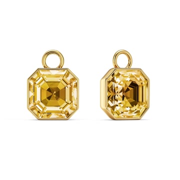 Asscher Mix Charms with Crystal Golden Shadow Crystals Gold Plated