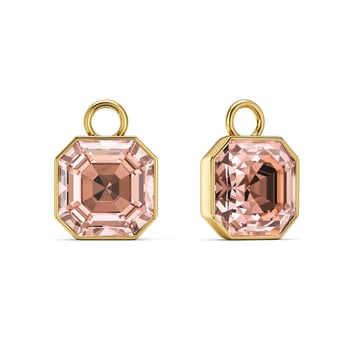 Asscher Mix Charms with Vintage Rose Crystals Gold Plated