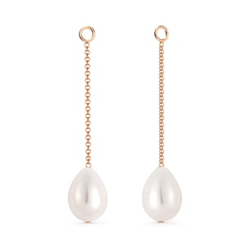 Single Drop Pear Freshwater Pearl Mix Charm Rose Gold Plated