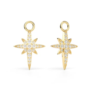 Polaris Long Star Mix Charms Clear Crystals Gold Plated