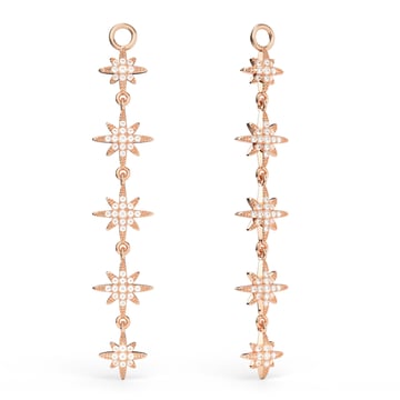 Polaris Deep Drop Star Mix Charms Clear Crystals Rose Gold Plated