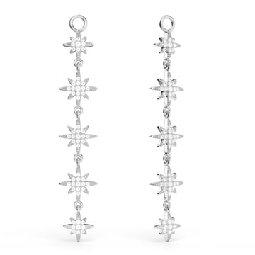 Polaris Deep Drop Star Mix Charms Clear Crystals Rhodium Plated