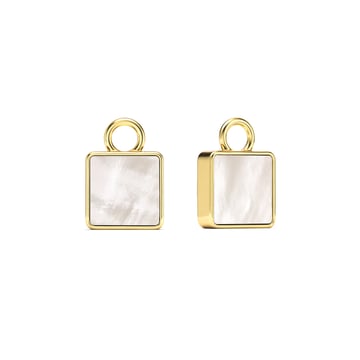 Square Mix Charms Mother of Pearl Gold Plated