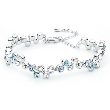 Fidelity Bracelet with Blue Swarovski Crystals Rhodium Plated