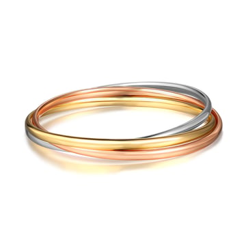 Trinity Interlocking Bangles Bridal Tri Gold Plated
