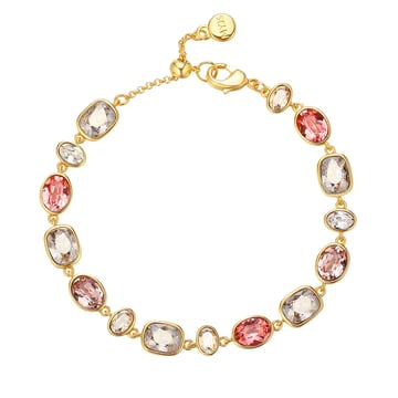 Festival Rose Bracelet with Swarovski Crystals Bridal Gold Plated