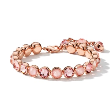 Signature Tennis Bracelet Light Rose and Crystal Flamingo Ignite Rose Gold Plated