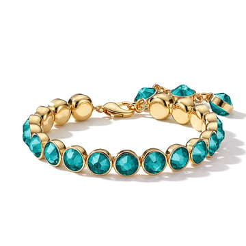 Signature Tennis Bracelet Blue Zircon Gold Plated