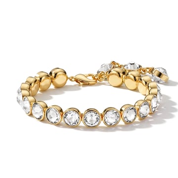 Signature Tennis Bracelet Clear Gold Plated