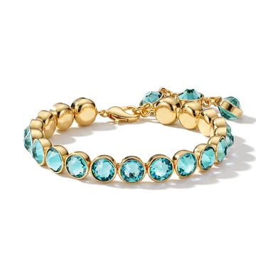 Signature Tennis Bracelet Light Turquoise Gold Plated