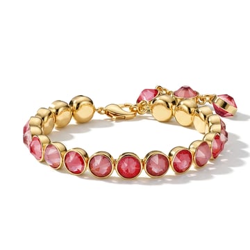 Signature Tennis Bracelet Crystal Poppy Red Ignite and Maroon Ignite Gold Plated