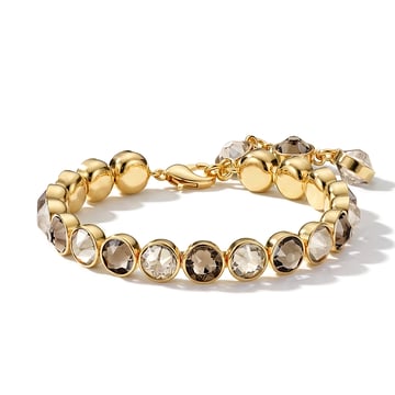 Signature Tennis Bracelet Silver Shade and Greige Gold Plated