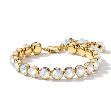 Signature Tennis Bracelet White Opal Gold Plated
