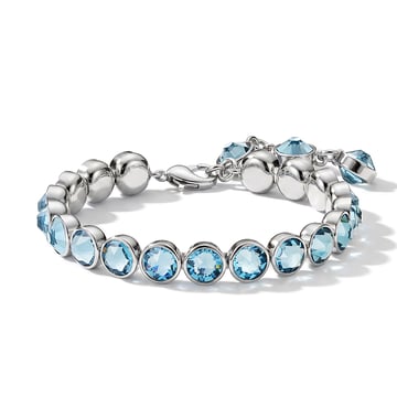 Signature Tennis Bracelet Aquamarine Rhodium Plated