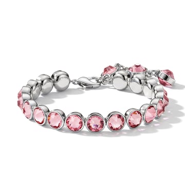 Signature Tennis Bracelet Light Rose Rhodium Plated