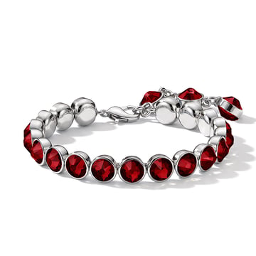 Signature Tennis Bracelet Ruby Rhodium Plated