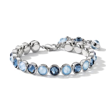 Signature Tennis Bracelet Sky and Crystal Denim Blue Ignite Rhodium Plated