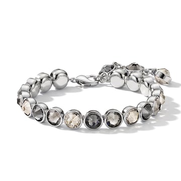 Signature Tennis Bracelet Silver Shade Black Diamond Silver Night Rhodium Plated