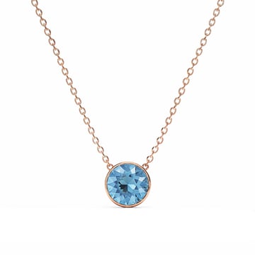 Bella 4 Carat Necklace Light Sapphire Crystal Rose Gold Plated